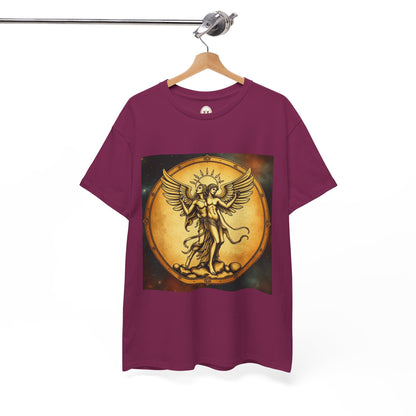 Unisex Heavy Cotton T-Shirt, Angel Twin, Gemini Zodiac Design