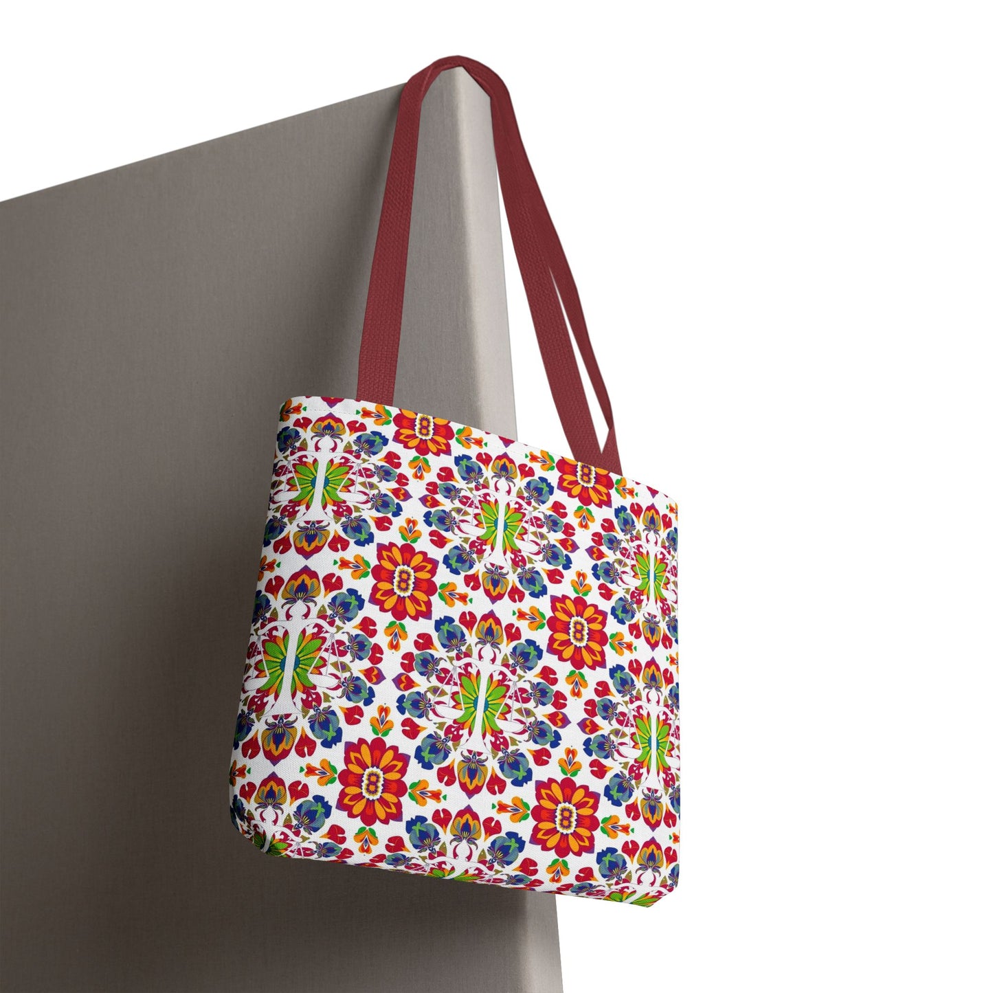 Tote Bag, (AOP), Libra, Zodiac v5, Flower Pattern