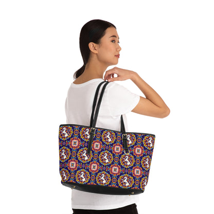 Leather Shoulder Bag, Virgo, Zodiac v2, Flower Pattern