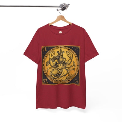 Unisex Heavy Cotton T-Shirt, Crab King v1, Cancer Zodiac Design