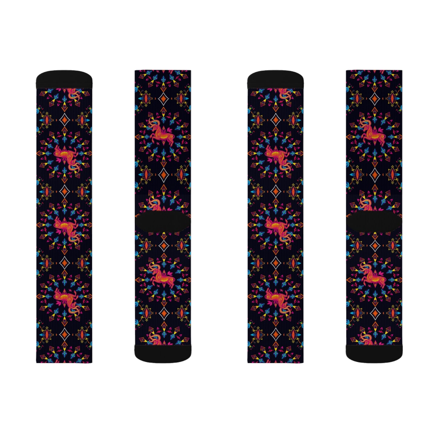 Sublimation Socks, Capricorn, Zodiac v1, Jewel Pattern