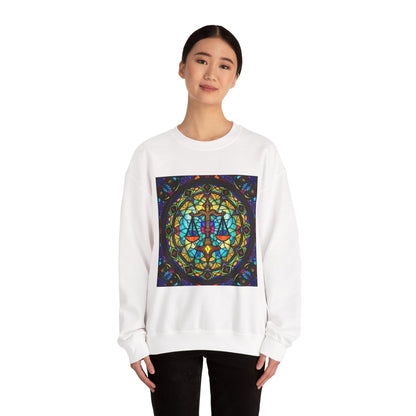 Unisex Heavy Blend™ Crewneck Sweatshirt, Glass, Libra Zodiac Design