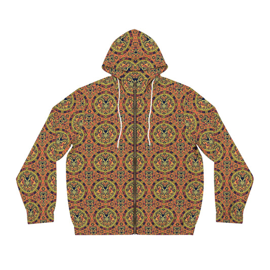 Full-Zip Hoodie (AOP), Aries, Zodiac v3, Pattern