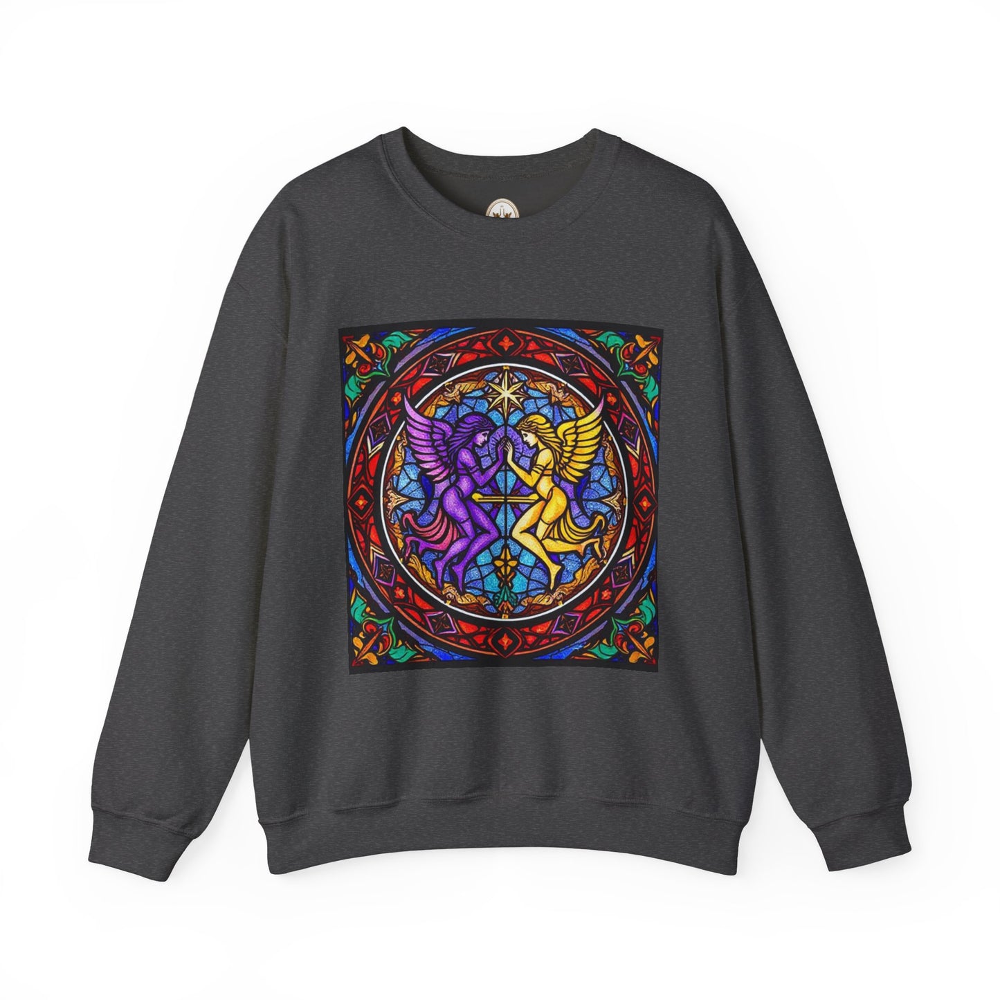 Unisex Heavy Blend™ Crewneck Sweatshirt, Glass, Gemini Zodiac Design