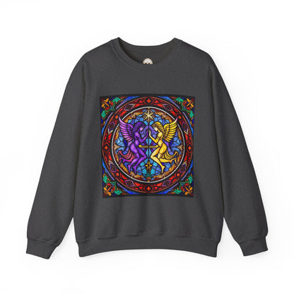 Unisex Heavy Blend™ Crewneck Sweatshirt, Glass, Gemini Zodiac Design