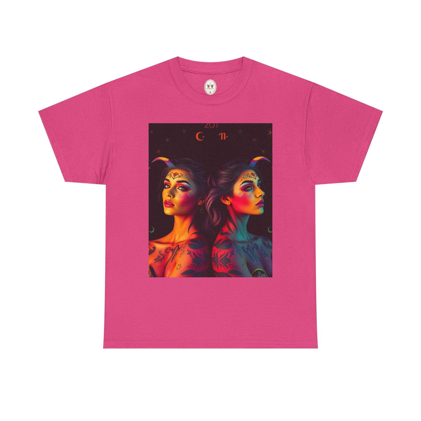 Unisex Heavy Cotton T-Shirt, Gemini, Zodiac, Sexy Art