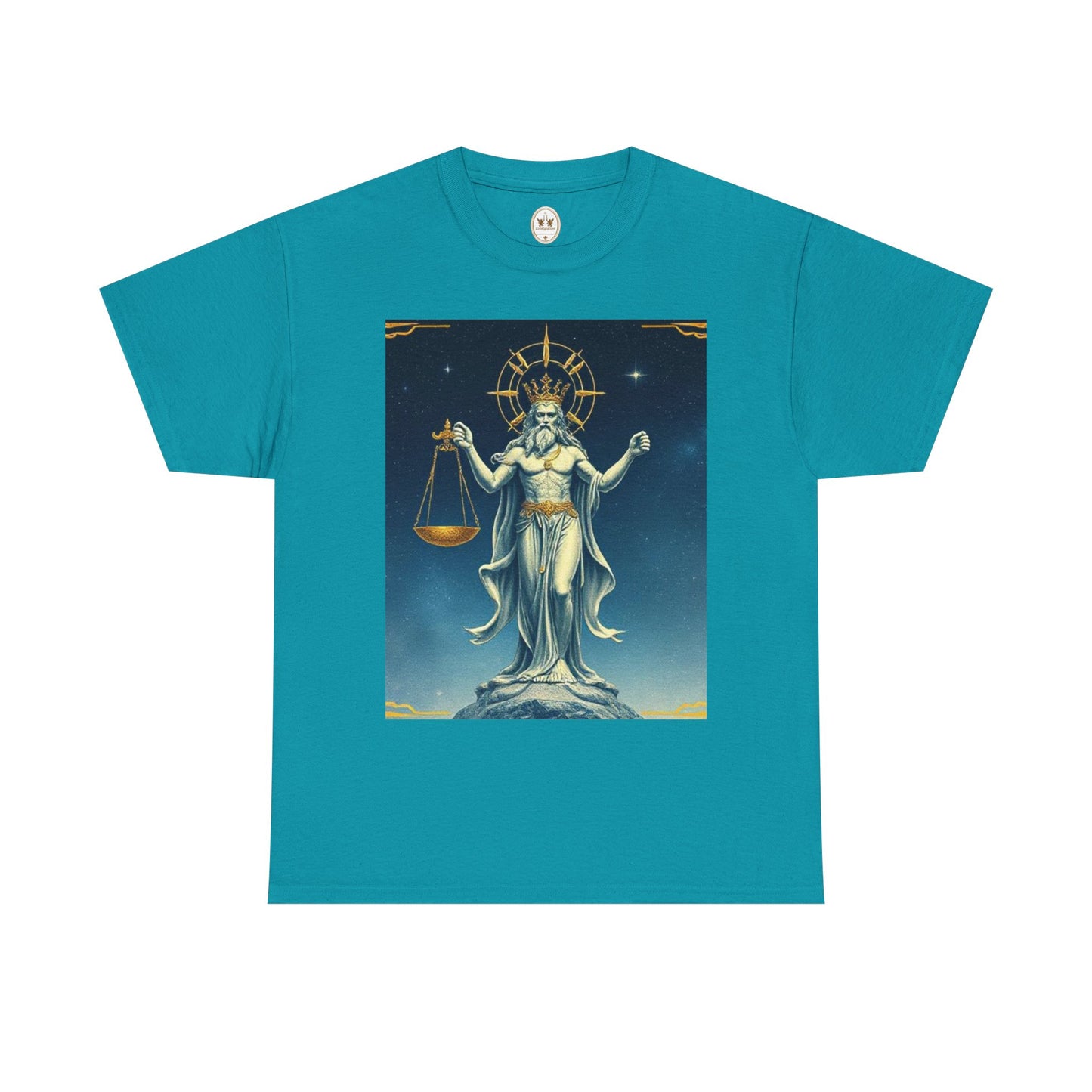 Unisex Heavy Cotton T-Shirt Space v2, Libra God, Zodiac Design