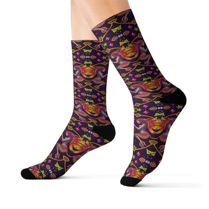 Sublimation Socks, Gemini, Zodiac v2, Jewel Pattern