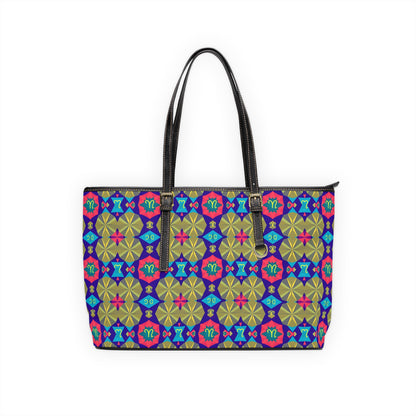 Leather Shoulder Bag, Aquarius, Zodiac v3, Shapes Pattern