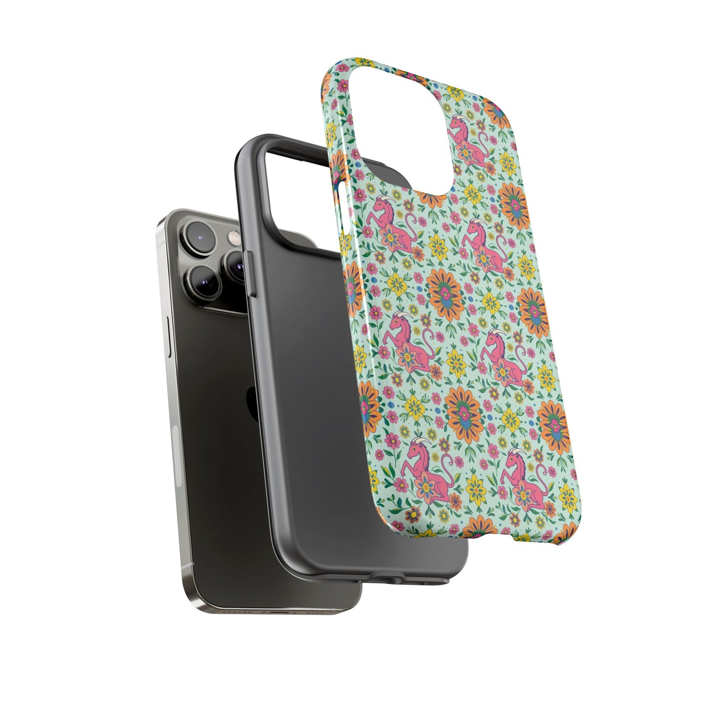 Tough Cases, Aquarius, Zodiac, Flower Pattern