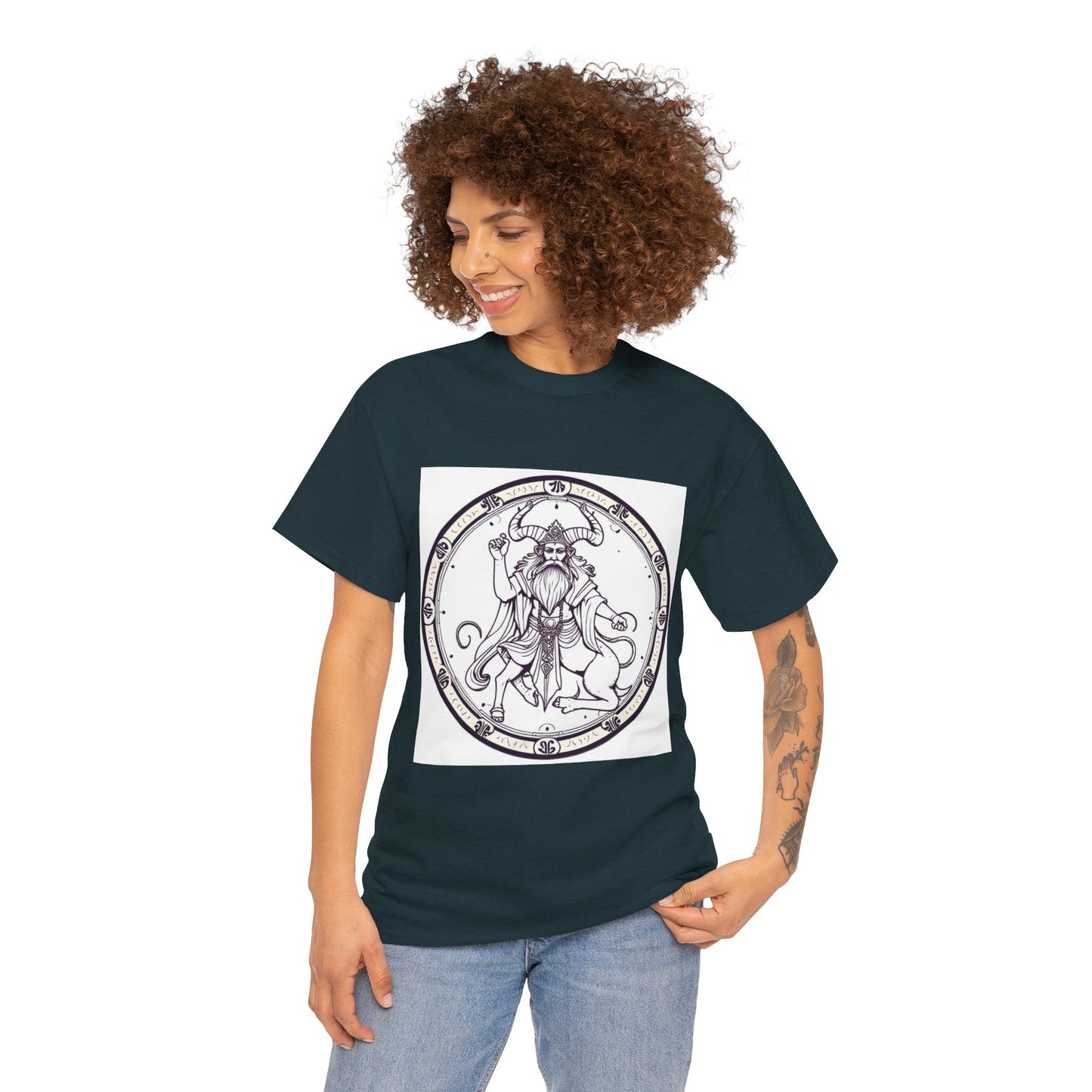 Unisex Heavy Cotton T-Shirt, Bull Centaur, Taurus Zodiac Design