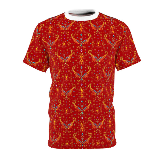 Unisex Cut & Sew T-Shirt, (AOP), Sagittarius, Zodiac v3, Jewels Pattern