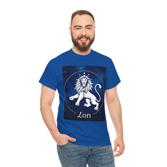 Unisex Heavy Cotton T-Shirt, Space Lion, Leo Zodiac Design