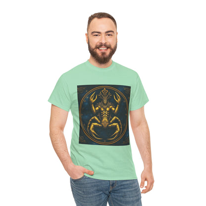 Unisex Heavy Cotton T-Shirt, Scorpion King 1v, Cancer Zodiac Design