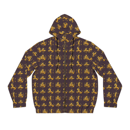 Full-Zip Hoodie (AOP), Capricorn, Zodiac, Pattern