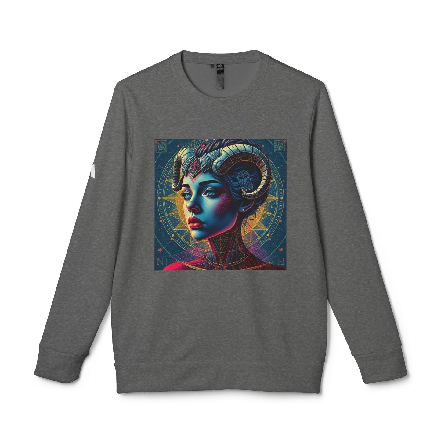 Adidas, Unisex Fleece Crewneck Sweatshirt, Aries, Pop Art, Zodiac