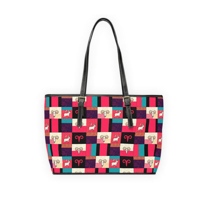 Leather Shoulder Bag, Taurus, Zodiac v4, Shapes Pattern