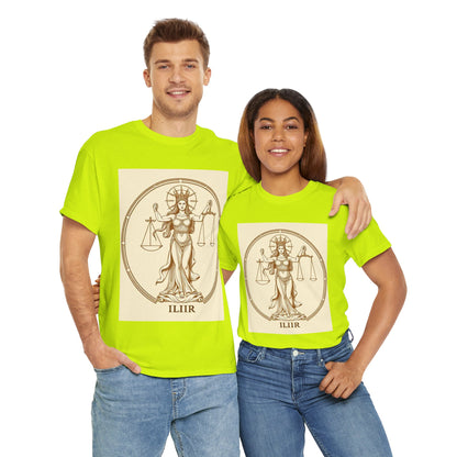 Unisex Heavy Cotton T-Shirt, Libra Goddess, Zodiac Design