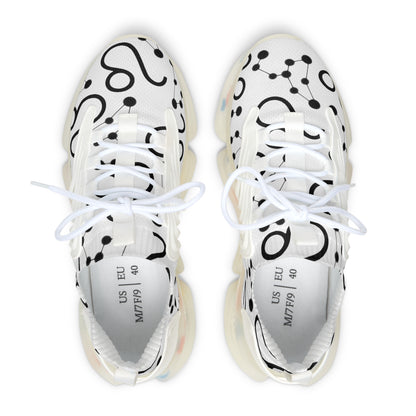 Women's Mesh Sneakers, Constellation & Symbol, Leo Zodiac Sign, AOP