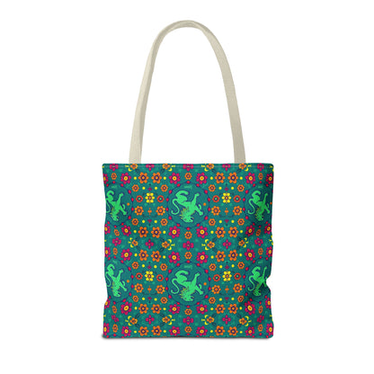 Tote Bag (AOP), Leo, Zodiac v1, Flower Pattern