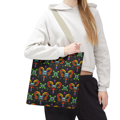 Tote Bag (AOP), Aries, Zodiac, Jewel Pattern