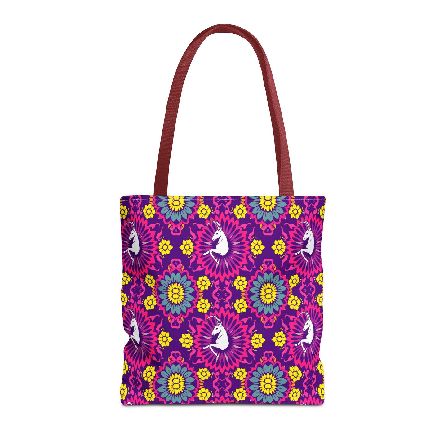 Tote Bag, (AOP), Capricorn, Zodiac v5, Flower Pattern