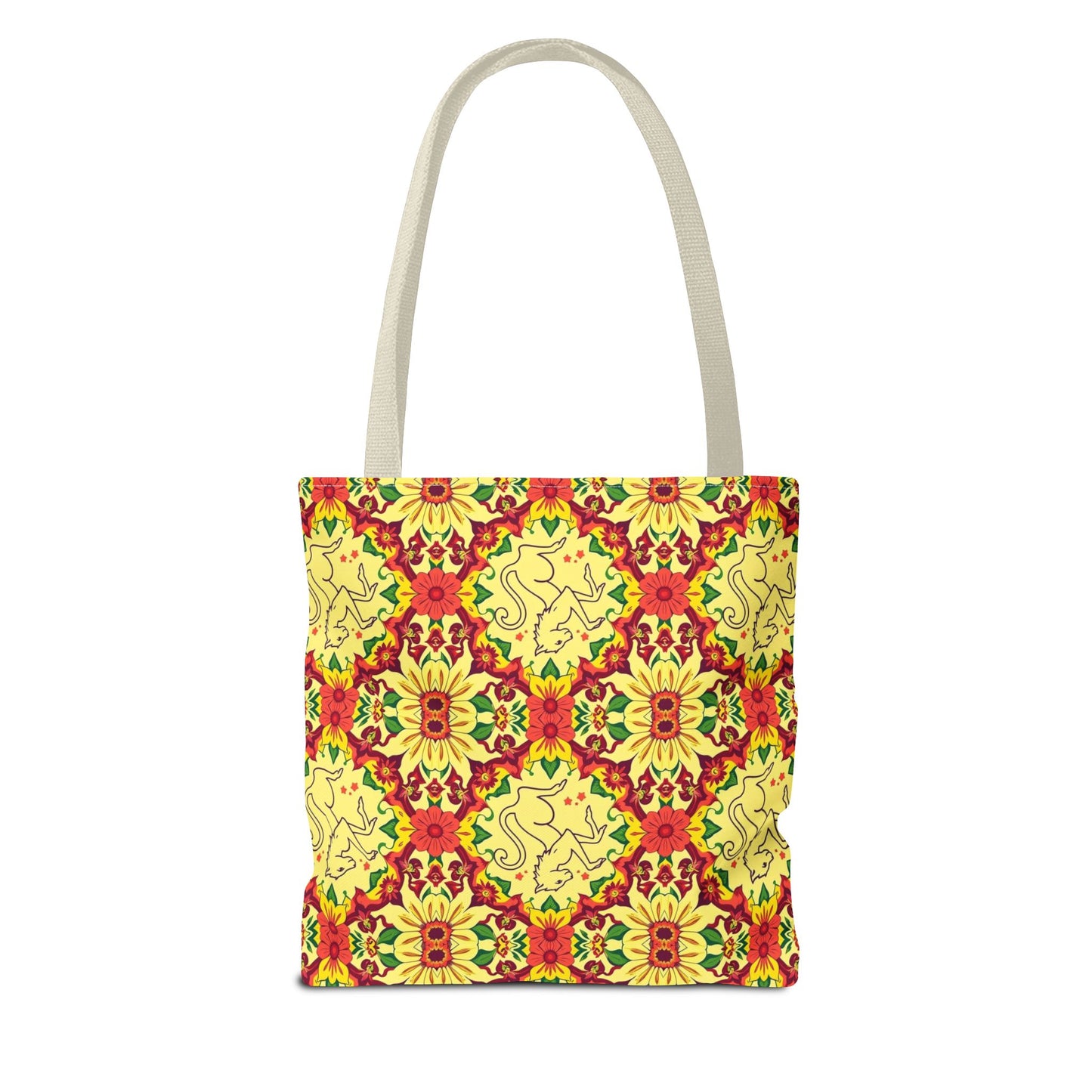 Tote Bag, (AOP), Virgo, Zodiac, Flower Pattern