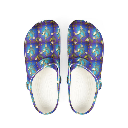 EVA Foam Rubber Shoes, (AOP), Pisces, Zodiac v2, Pattern