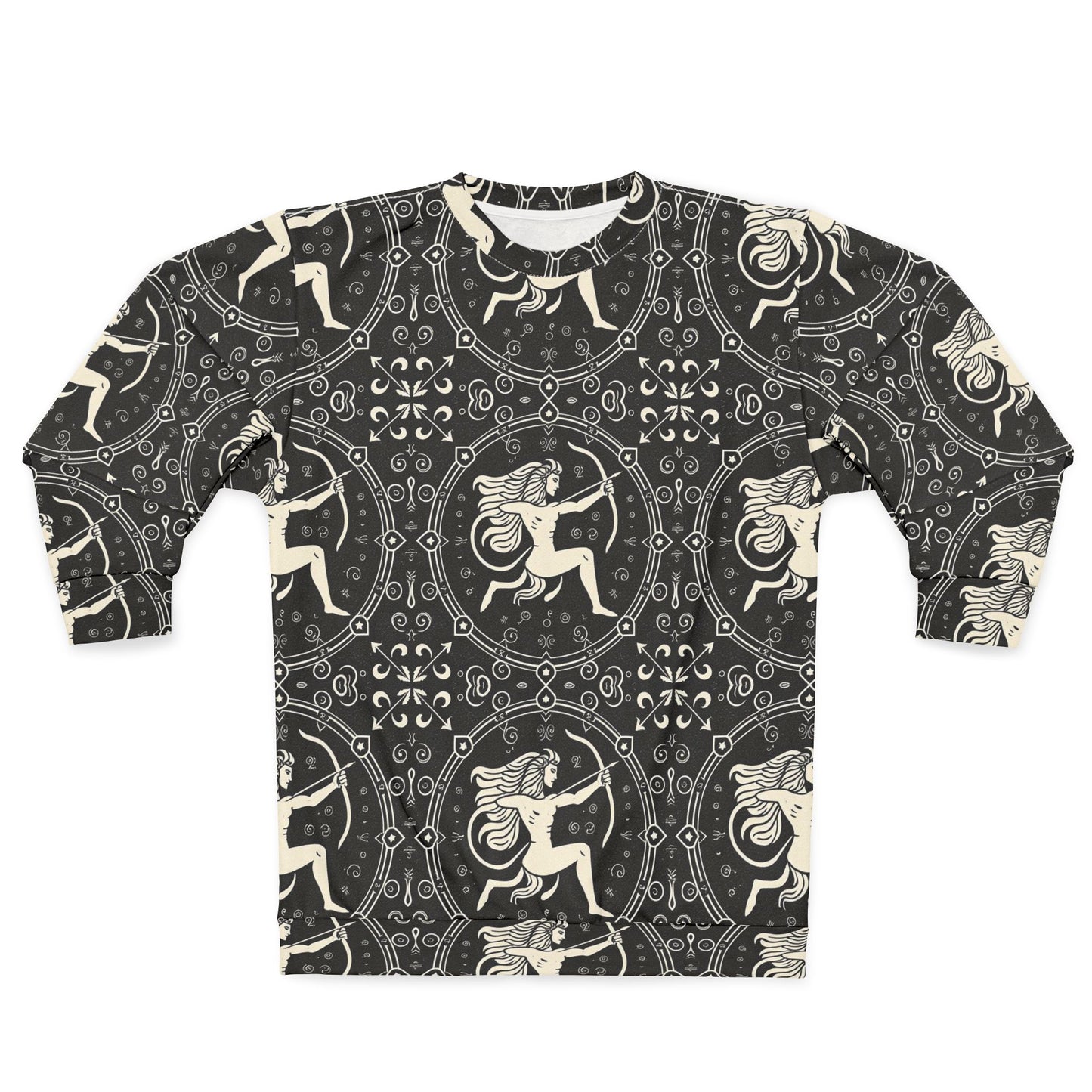 Unisex Sweatshirt, Zodiac Design, Pattern, Sagittarius, AOP