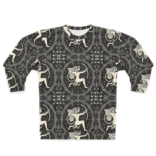 Unisex Sweatshirt, Zodiac Design, Pattern, Sagittarius, AOP
