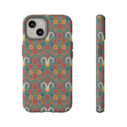 Tough Cases, Aries, Zodiac v3, Flower Pattern