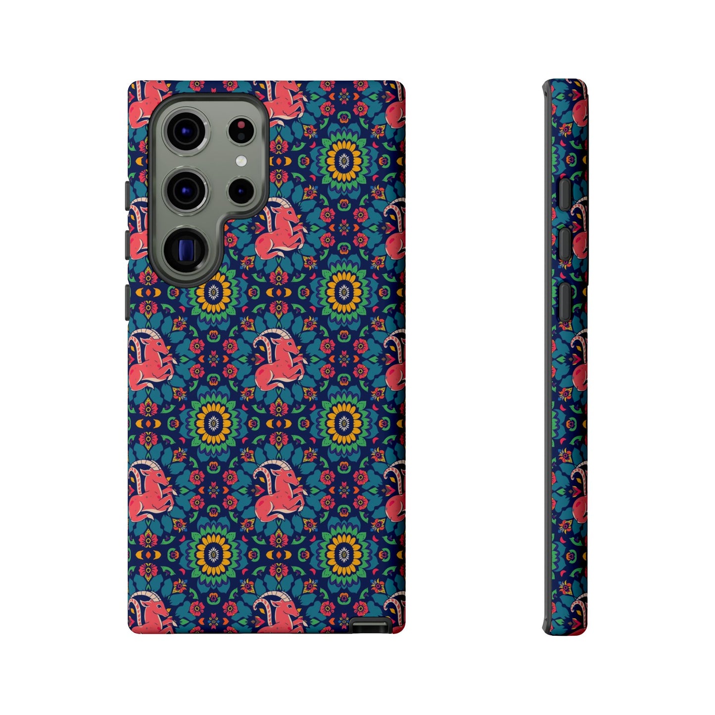 Tough Cases, Capricorn, Zodiac v1, Flower Pattern