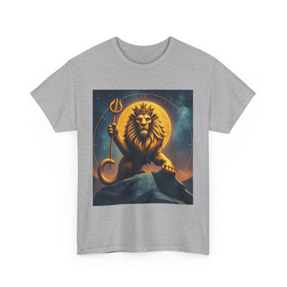 Unisex Heavy Cotton T-Shirt, King of Lion v3, Leo Zodiac Design