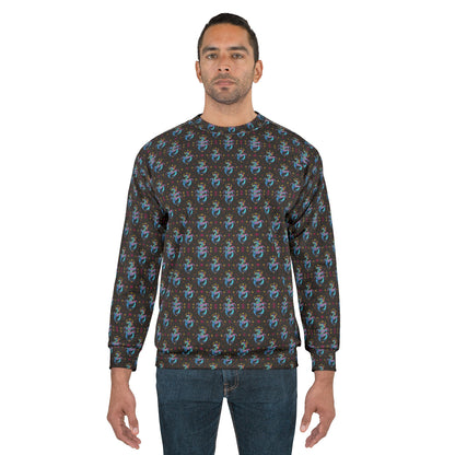 Unisex Sweatshirt (AOP), Aquarius, Zodiac v3, Jewel Pattern