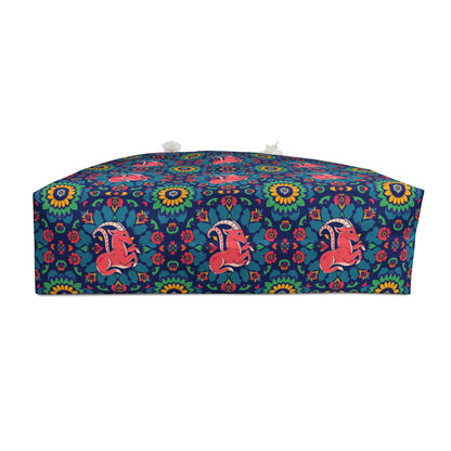 Weekender Bag, Capricorn, Zodiac v1, Flower Pattern