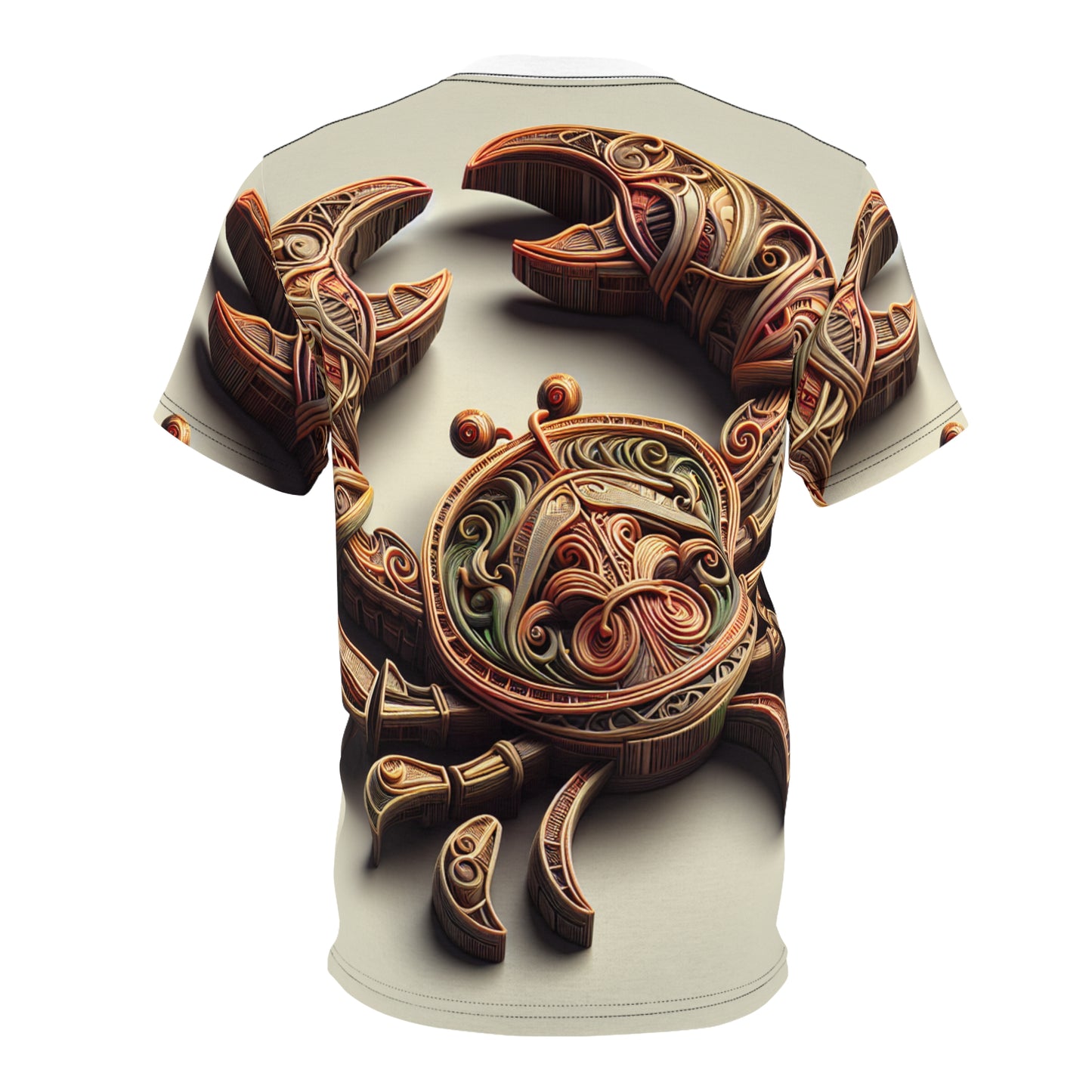 Unisex Cut & Sew T-Shirt (AOP), Artifact Crab, Cancer Zodiac Design, Regular fit, 100% Polyester