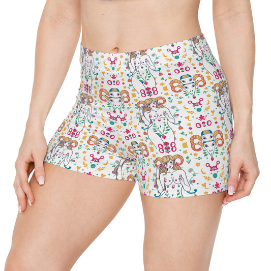 Women's Shorts, (AOP), Aries, Zodiac v3, Sexy Pattern
