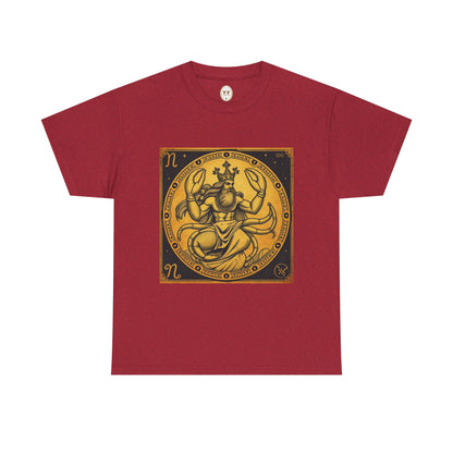 Unisex Heavy Cotton T-Shirt, Crab King v1, Cancer Zodiac Design