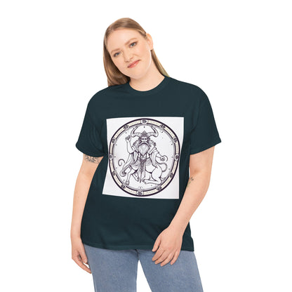 Unisex Heavy Cotton T-Shirt, Bull Centaur, Taurus Zodiac Design