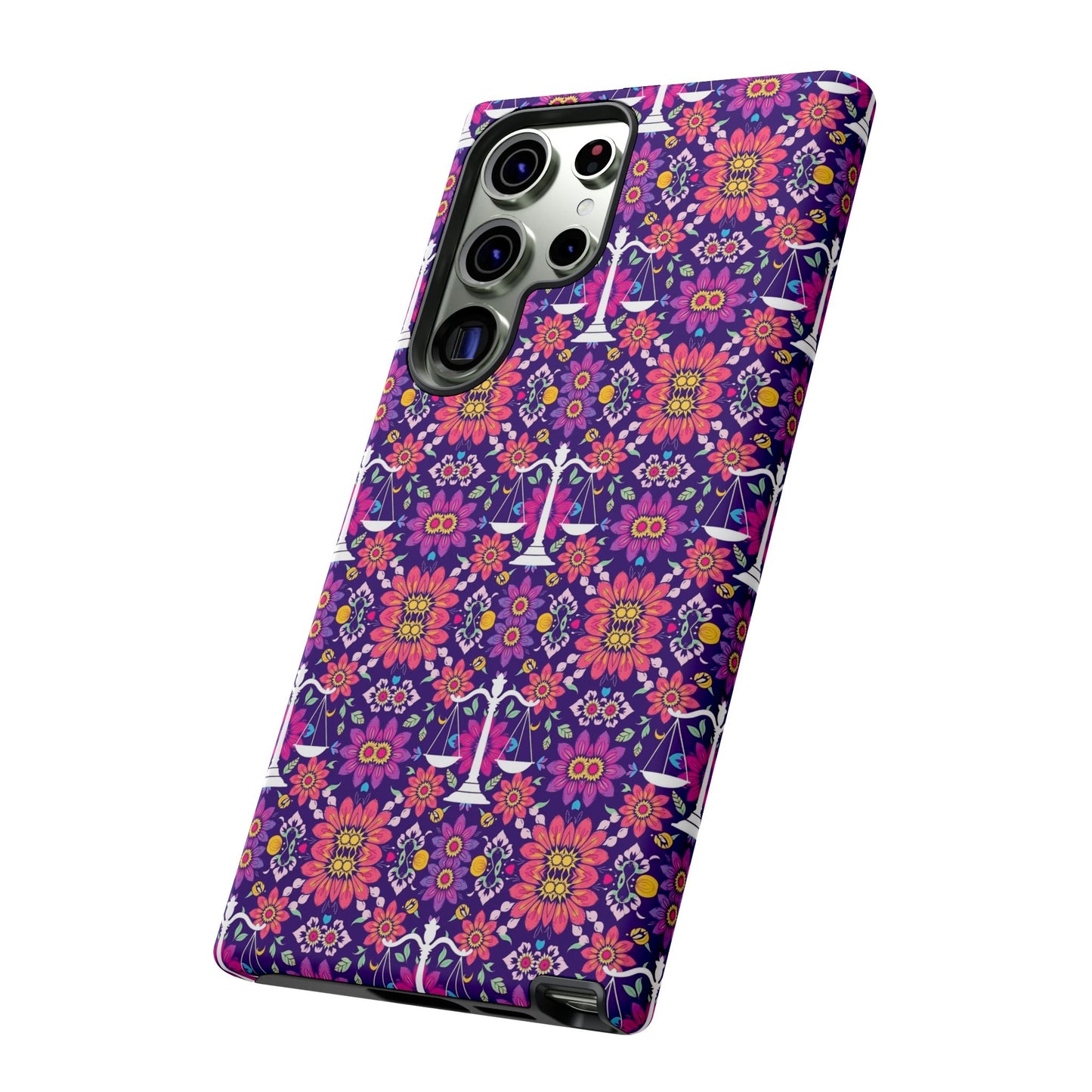 Tough Cases, Libra, Zodiac v4, Flower Pattern