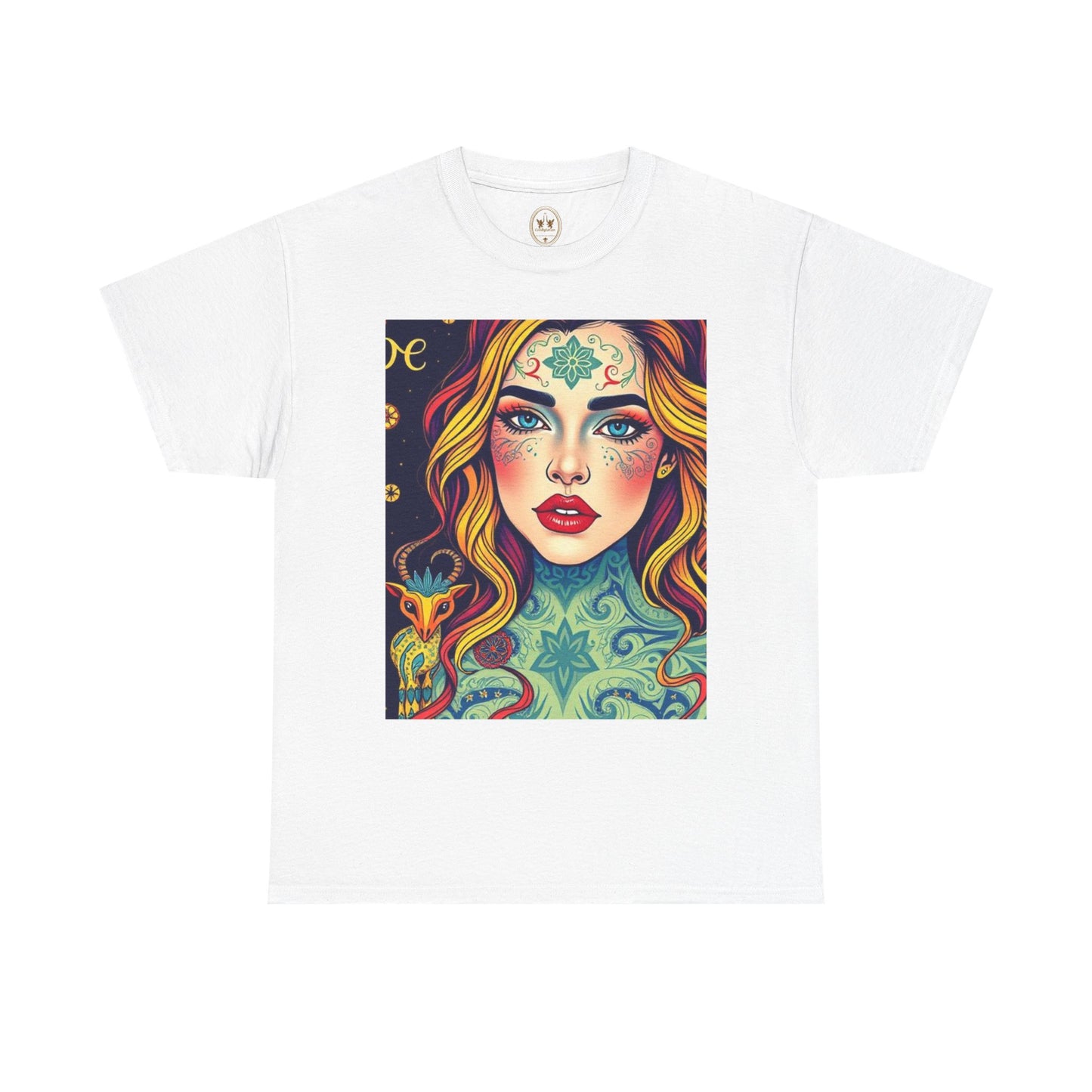 Unisex Heavy Cotton T-Shirt, Aquarius, Zodiac v2, Sexy Art