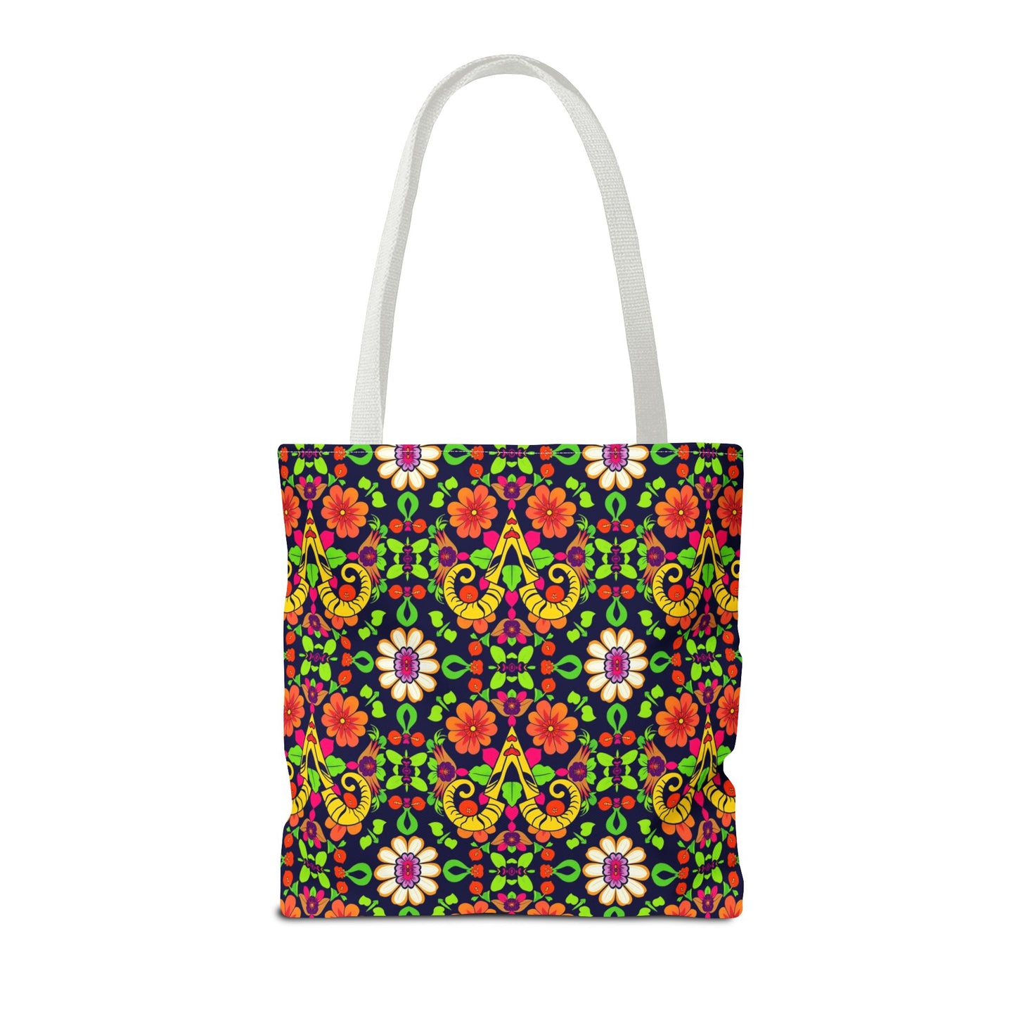 Tote Bag (AOP), Aries, Zodiac, Flower Pattern