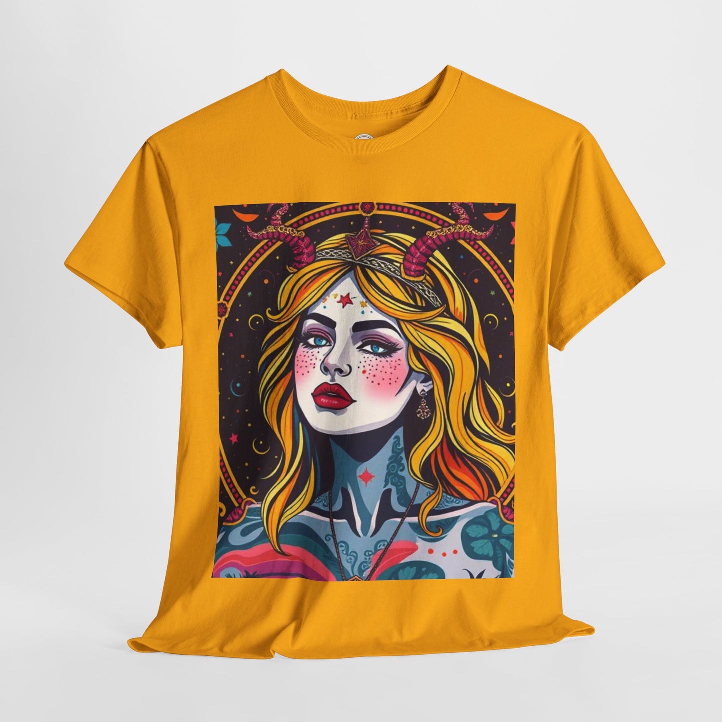 Unisex Heavy Cotton T-Shirt, Virgo, Zodiac v2, Sexy Art