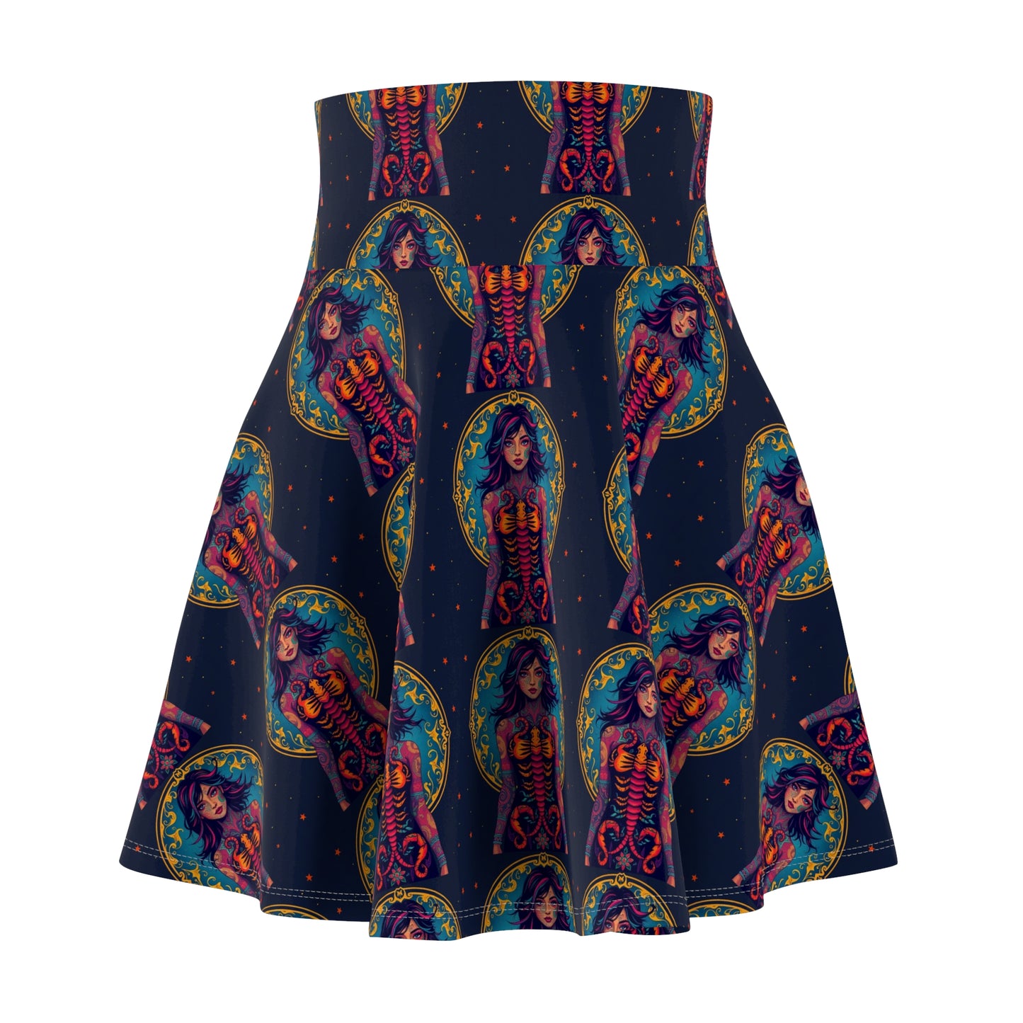 Women's Skater Skirt, (AOP), Scorpio, Zodiac, Sexy Pattern