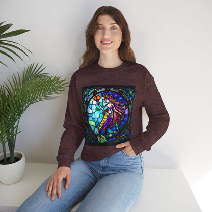 Unisex Heavy Blend™ Crewneck Sweatshirt, Glass, Aquarius Zodiac Design