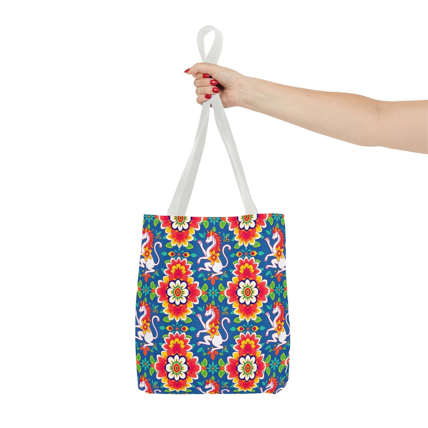 Tote Bag, (AOP), Virgo, Zodiac v2, Flower Pattern