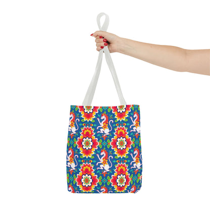 Tote Bag, (AOP), Virgo, Zodiac v2, Flower Pattern