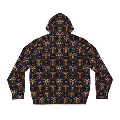 Full-Zip Hoodie (AOP), Taurus, Zodiac v1, Pattern