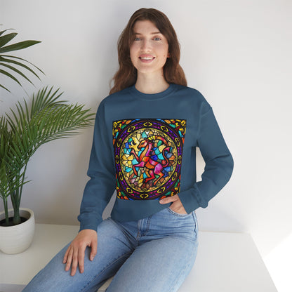 Unisex Heavy Blend™ Crewneck Sweatshirt, Glass, Aries Zodiac Design