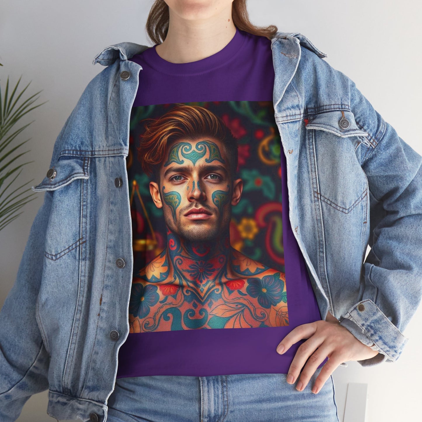 Unisex Heavy Cotton T-Shirt, Libra, Zodiac, Sexy Art